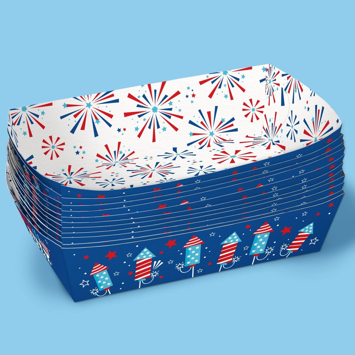 4th of July Paper Food Trays