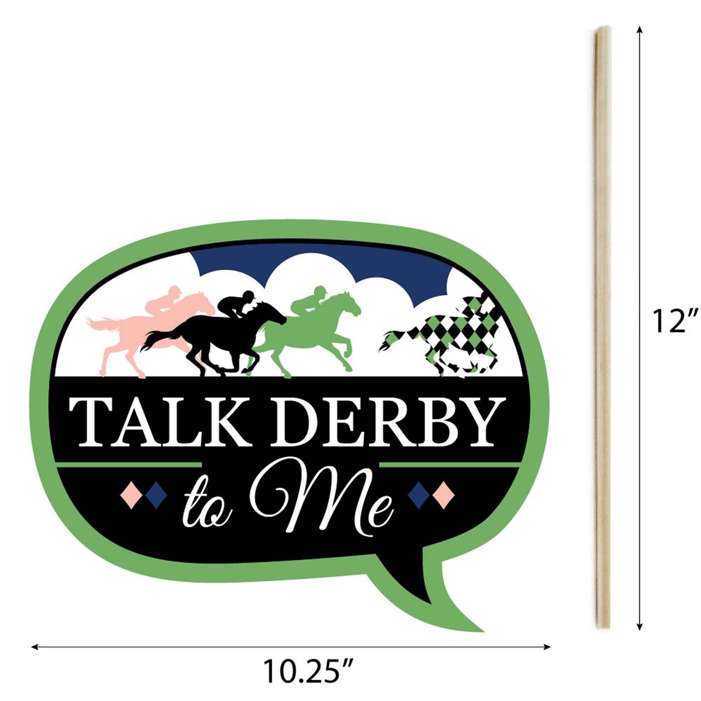 Kentucky Horse Derby - Horse Race Party Photo Booth Props Kit - 20 Count