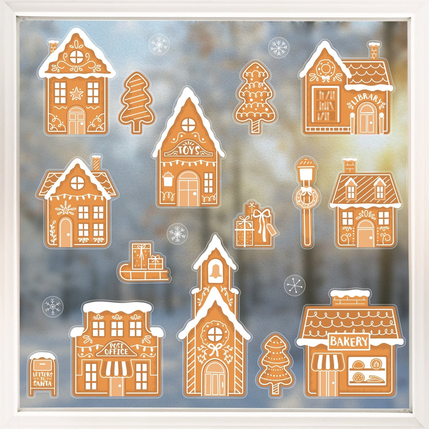 Gingerbread Village Window Clings