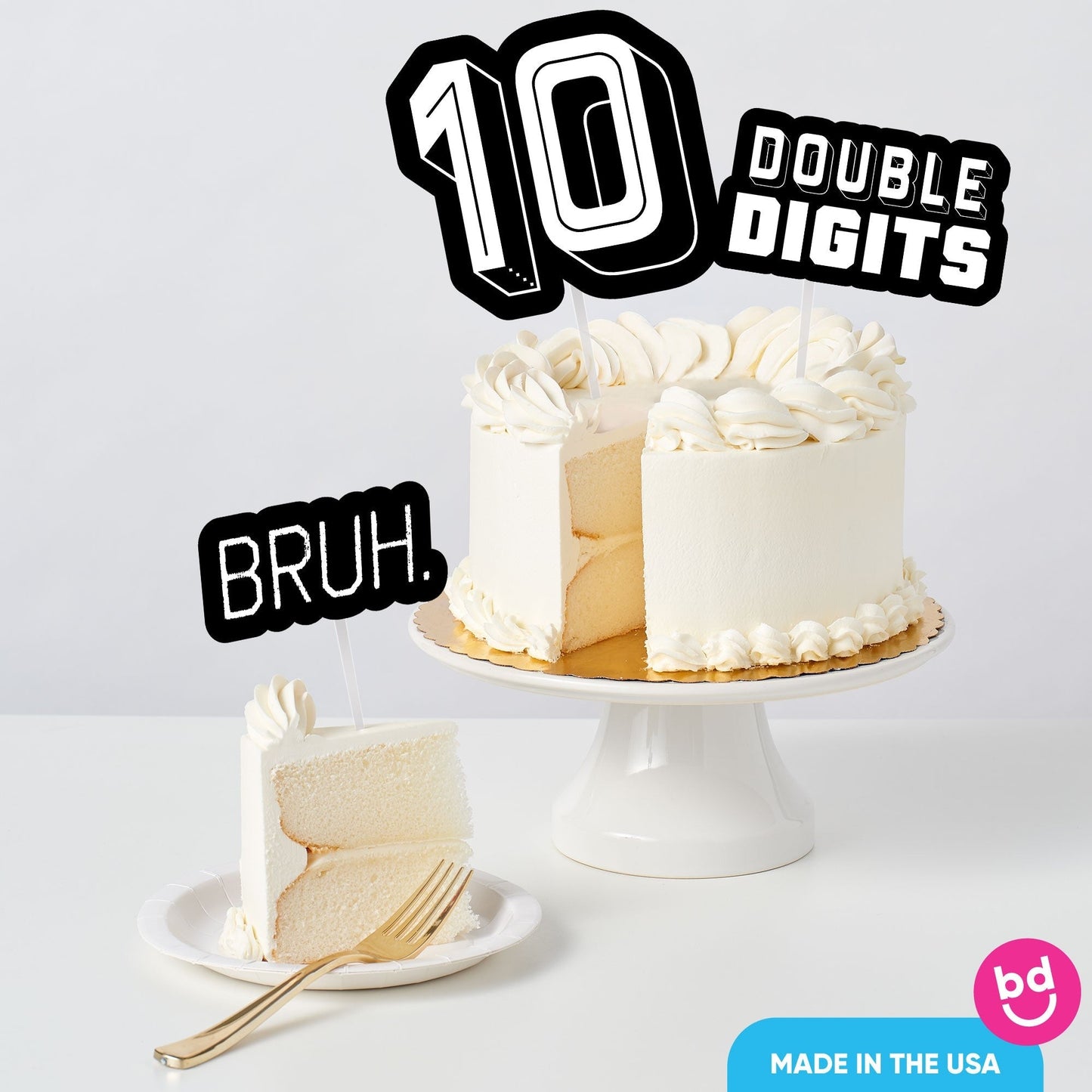 10th Birthday Bruh Cake Topper - 3 Pc