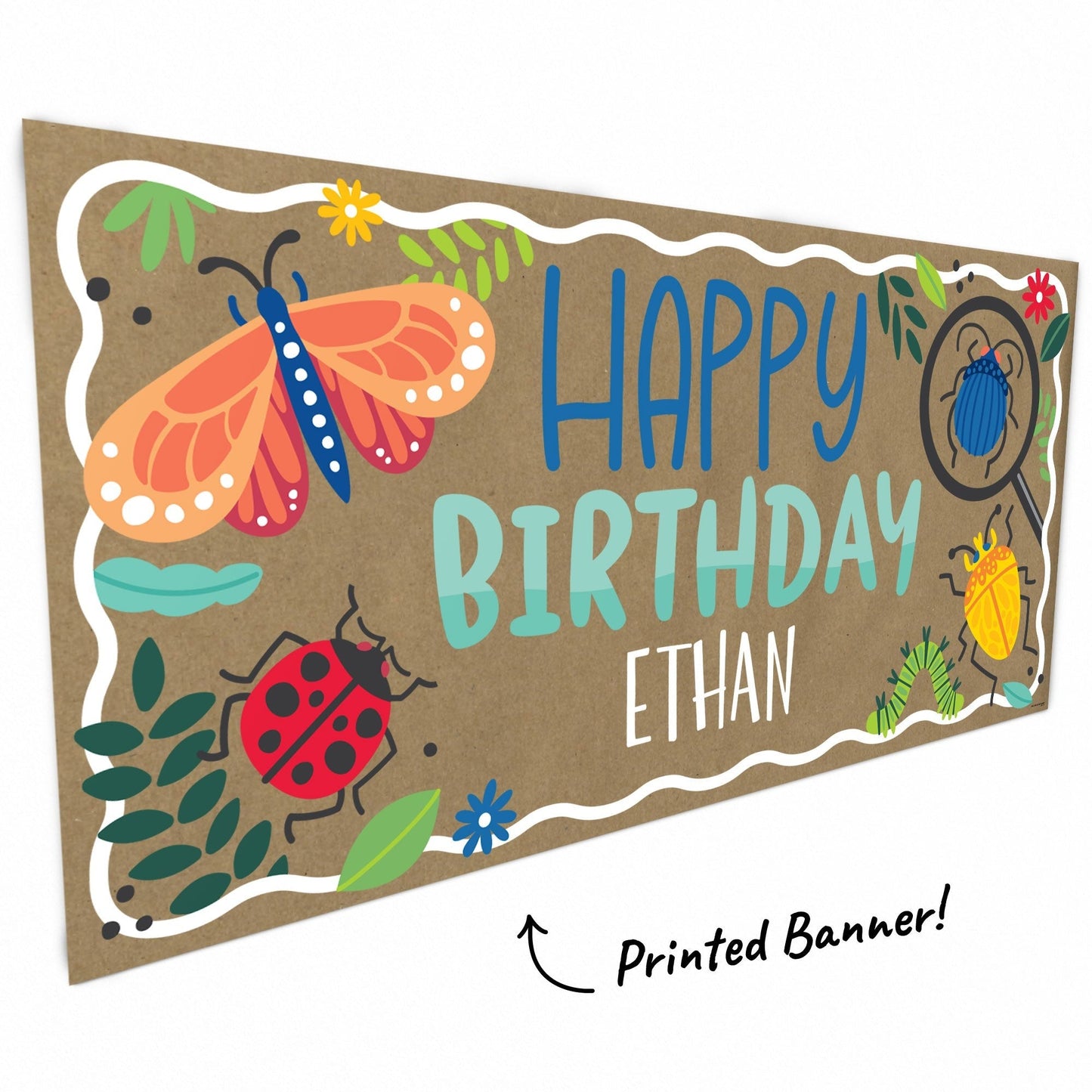 Custom Text Buggin' Out Birthday Kraft Banner