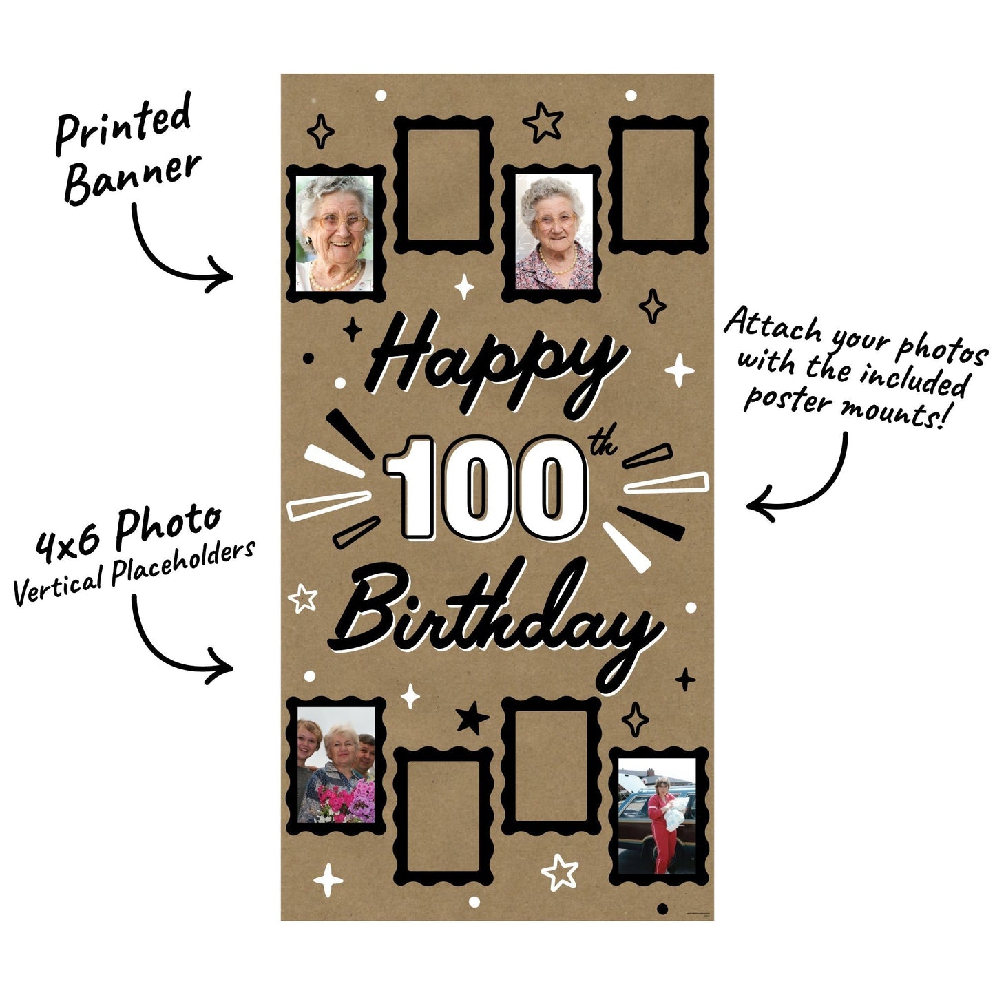 100th Birthday Kraft Photo Banner