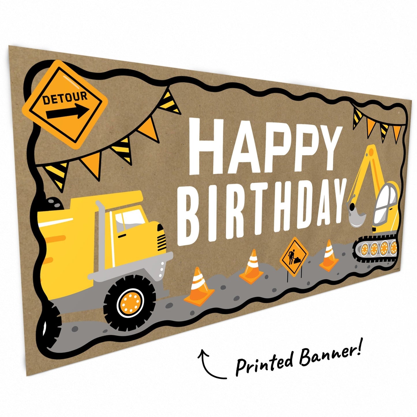 Dig It - Construction Birthday Kraft Banner