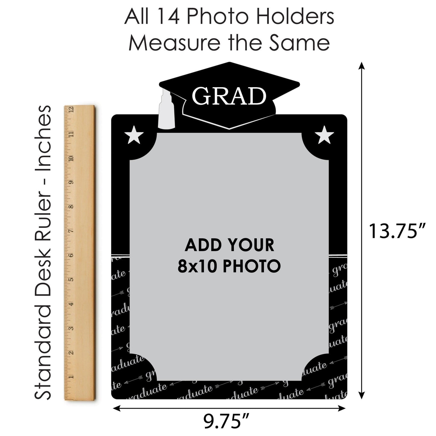 Graduation Cheers - 8 x 10 inches K-12 School Photo Holder - DIY Graduation Party Decor - Picturific Display