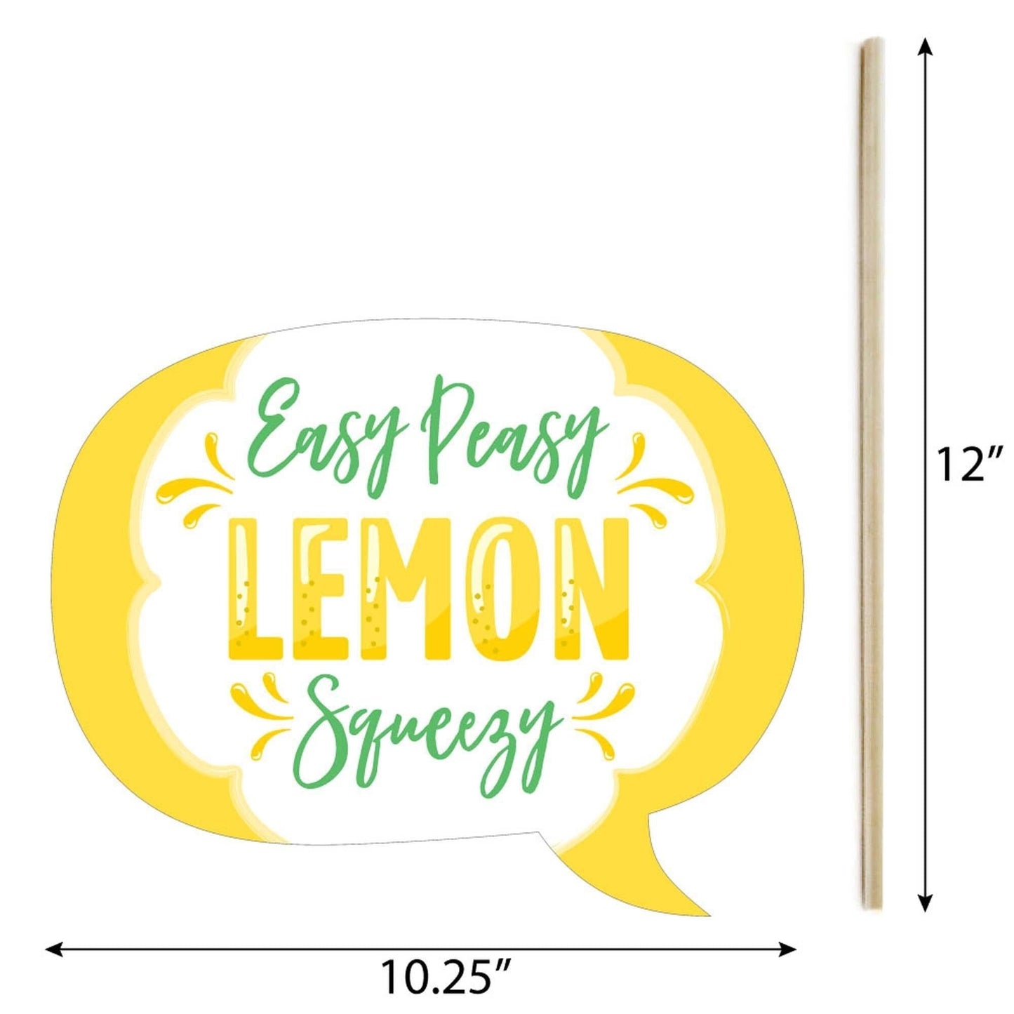 Funny So Fresh - Lemon - 10 Piece Citrus Lemonade Party Photo Booth Props Kit