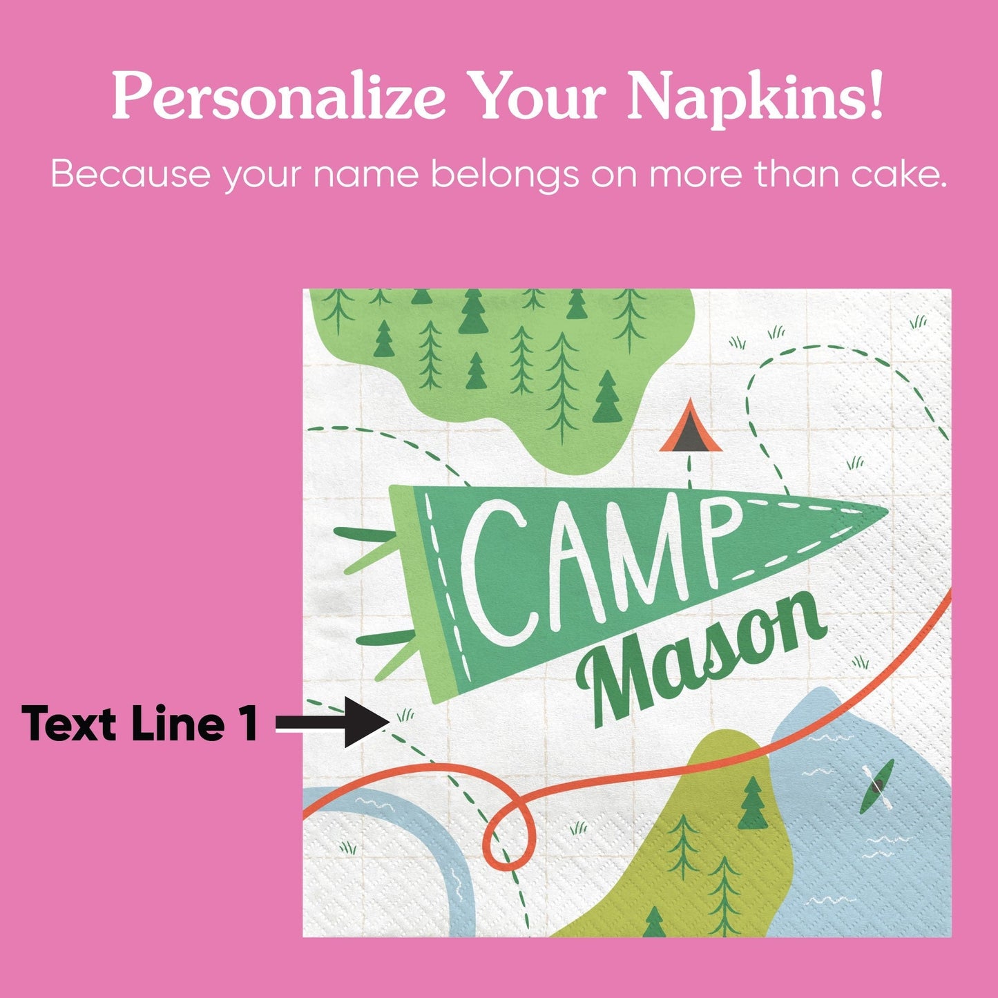 Custom Text Napkins - Camping