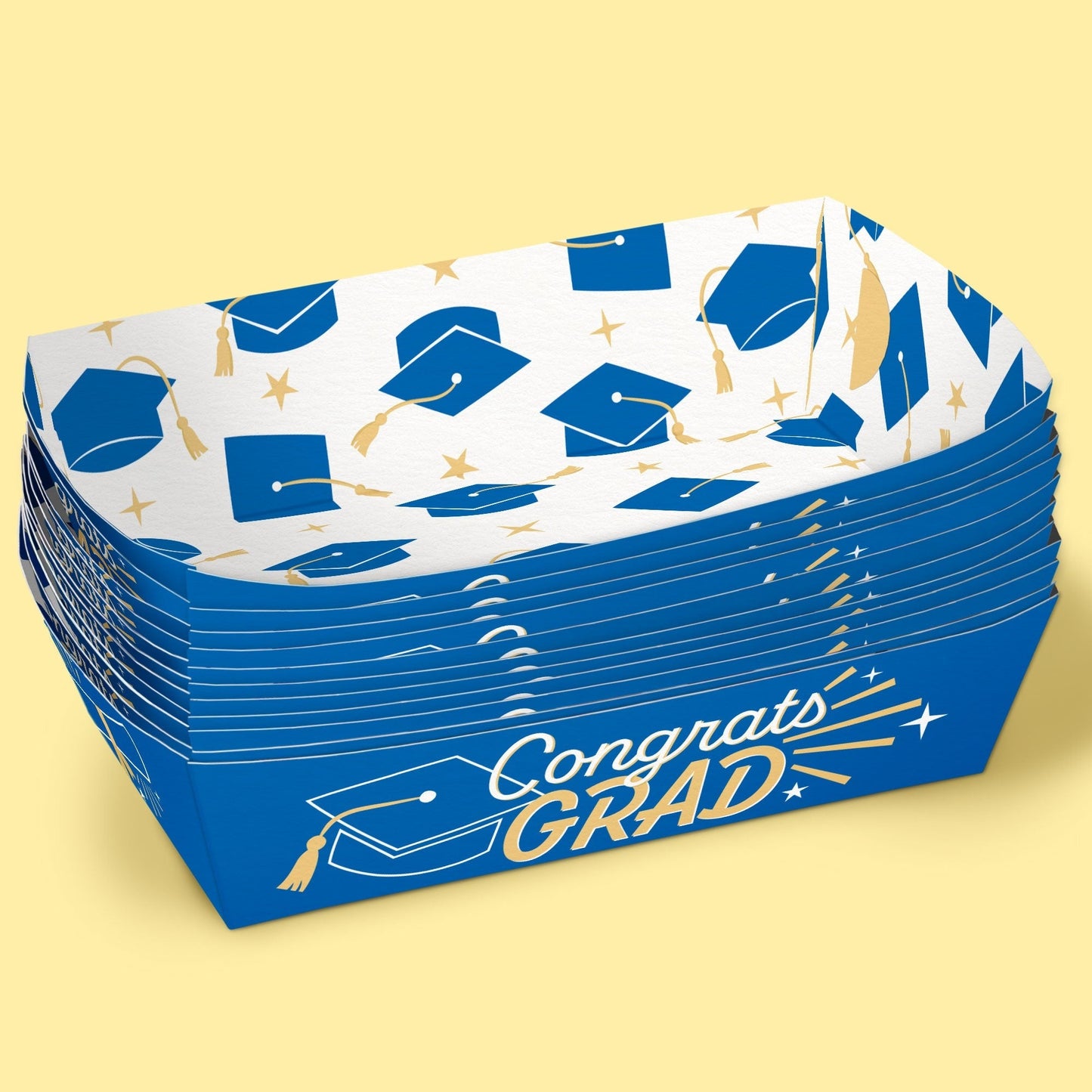 Blue Graduation Paper Food Trays