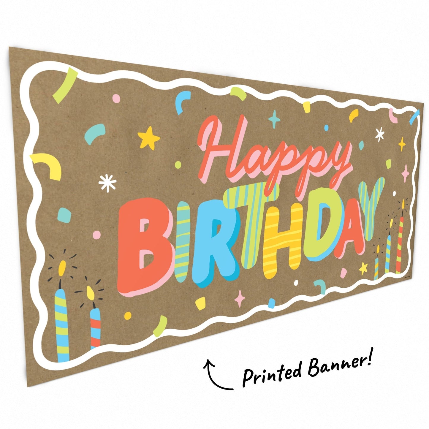 Party Time Birthday Kraft Banner