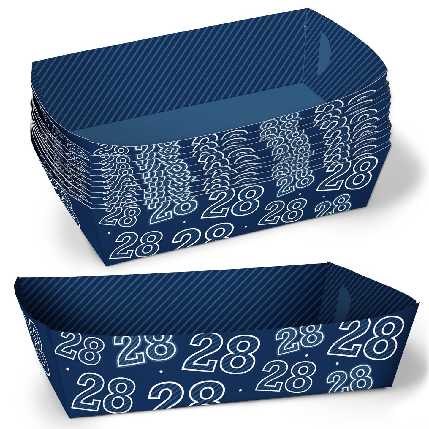 Custom Age Look Who's Birthday Paper Food Trays - 12 Ct