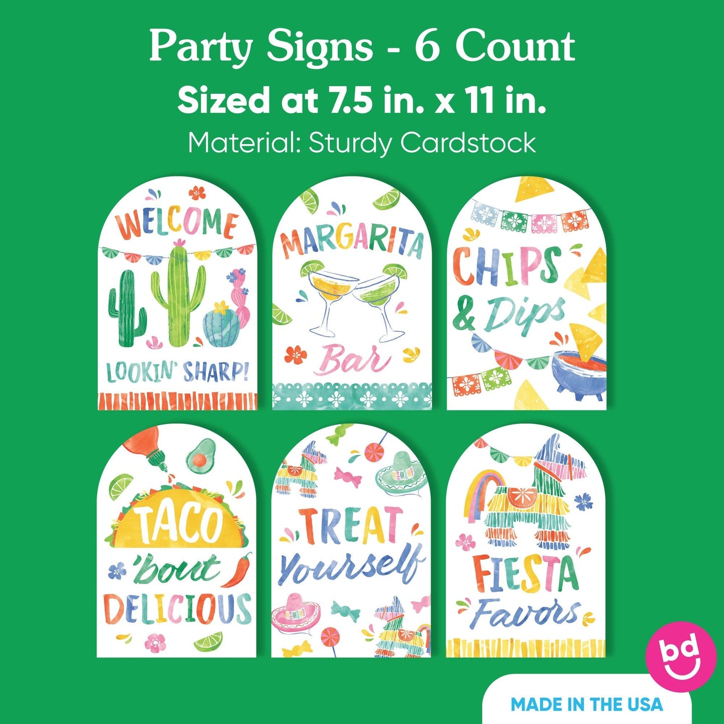 Fiesta Party Signs Set - 6 Ct