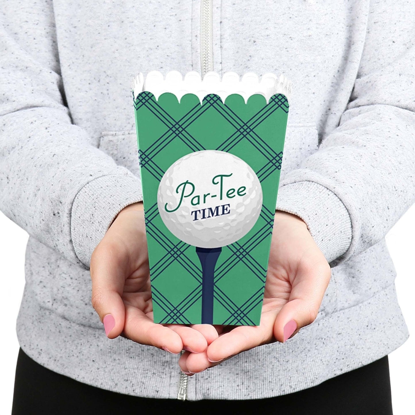 Par-Tee Time - Golf - Birthday or Retirement Party Favor Popcorn Treat Boxes - Set of 12