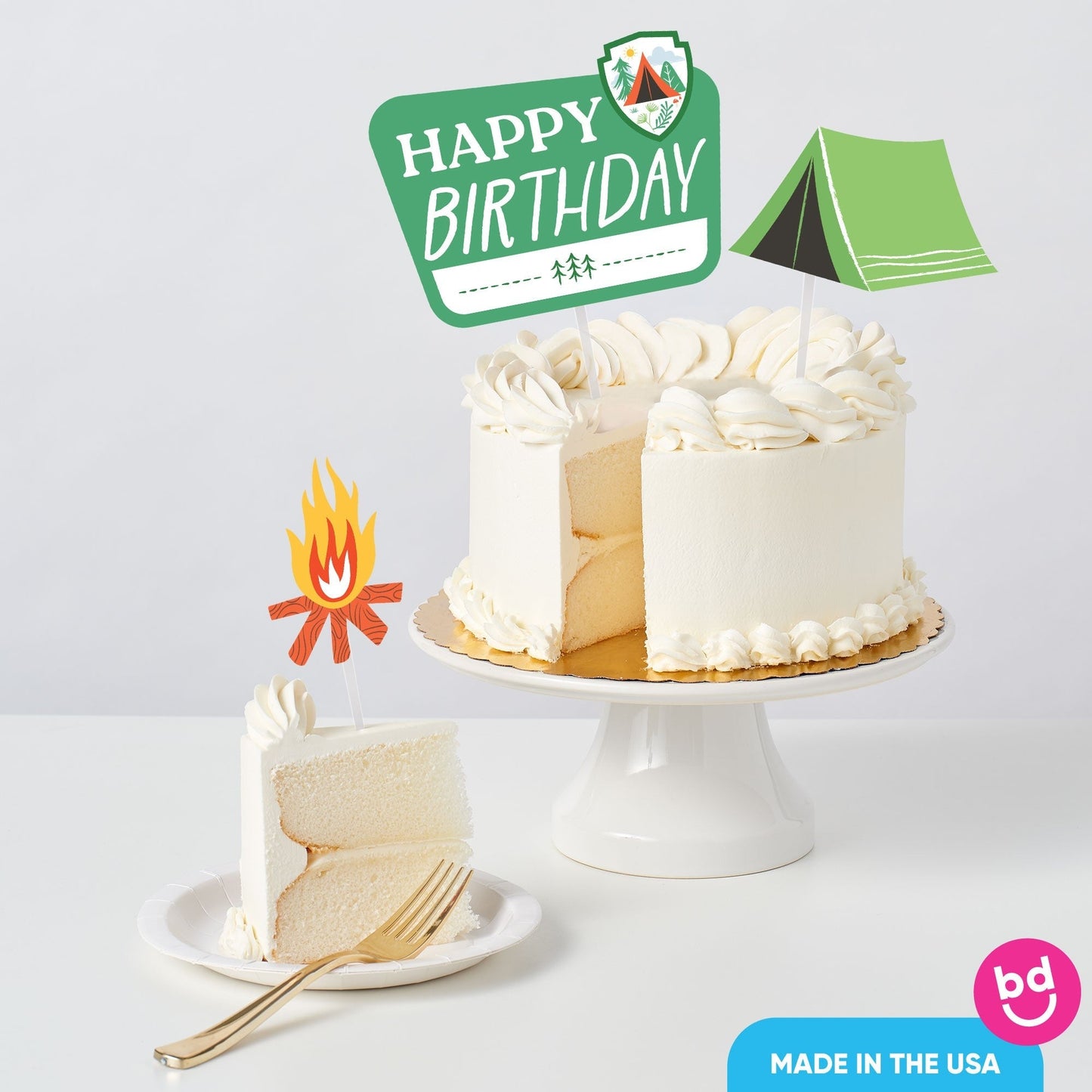 Camping Cake Topper - 3 Pc