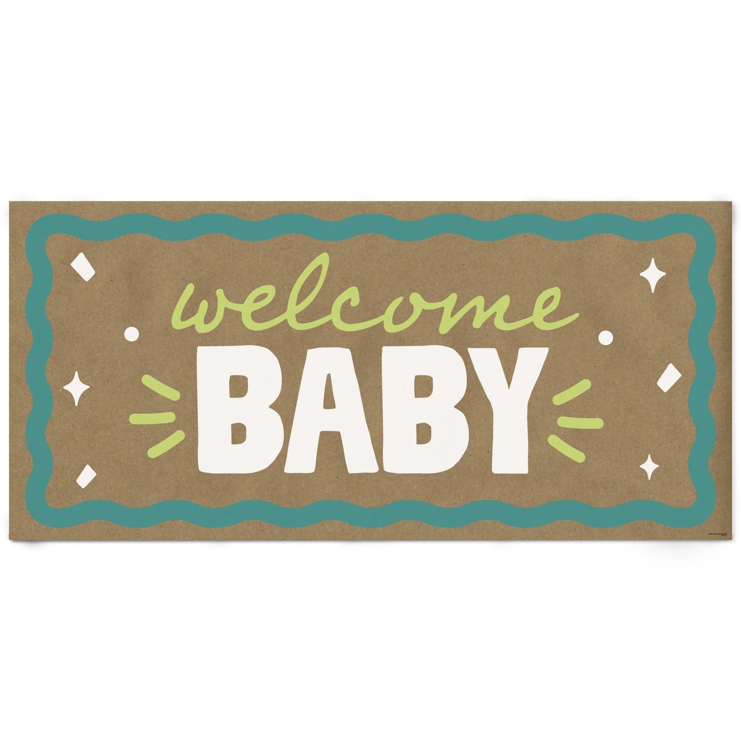 Wavy Baby Shower Kraft Banner