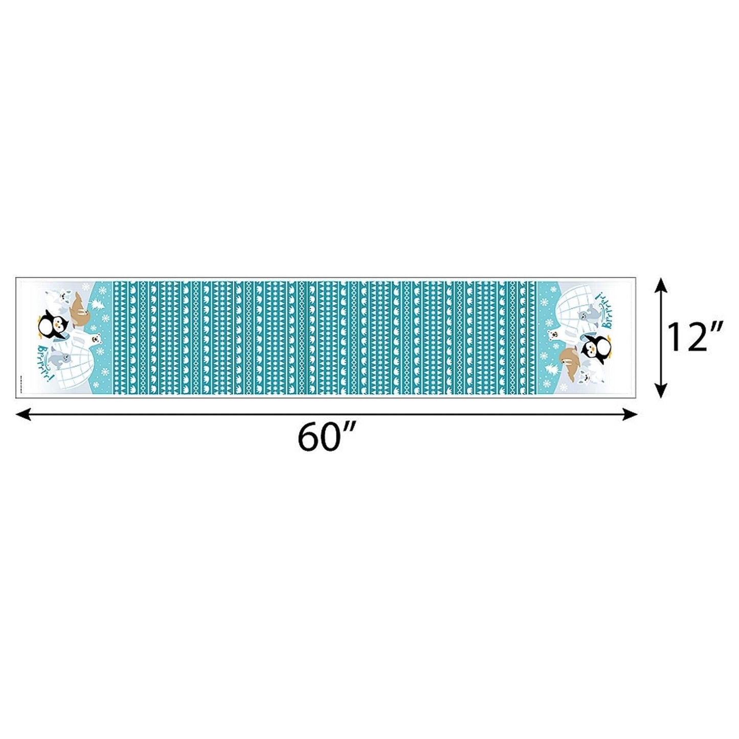 Arctic Polar Animals - Petite Winter Baby Shower or Birthday Party Paper Table Runner - 12" x 60"