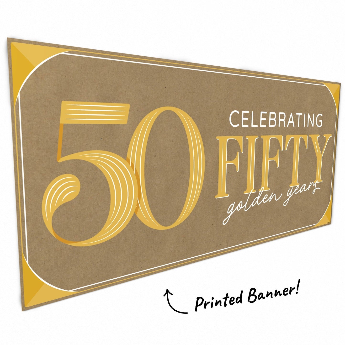 50th Wedding Anniversary Kraft Banner