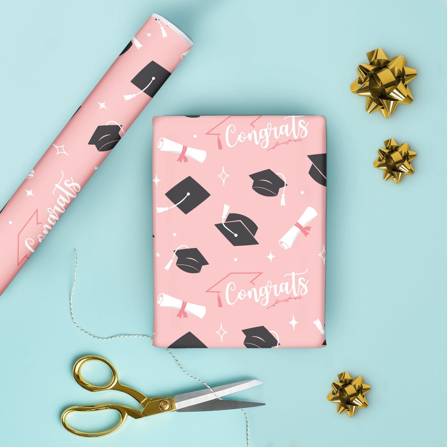 Rose Gold Graduation Wrapping Paper, Class of 2026