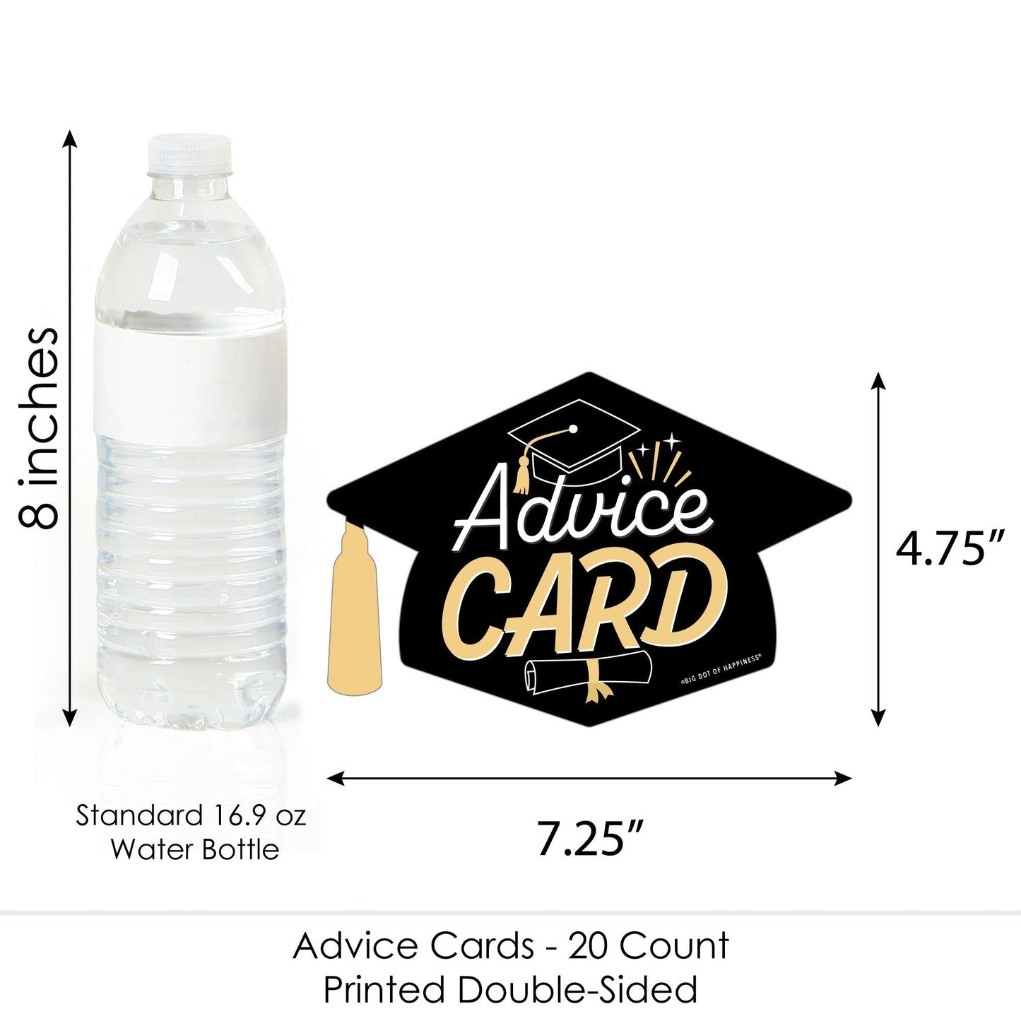 Goodbye High School, Hello College - Grad Cap Wish Card Graduation Party Activities - Shaped Advice Cards Game - Set of 20
