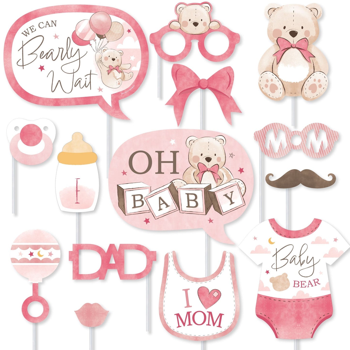 We Can Bearly Wait Photo Props - 20 Ct