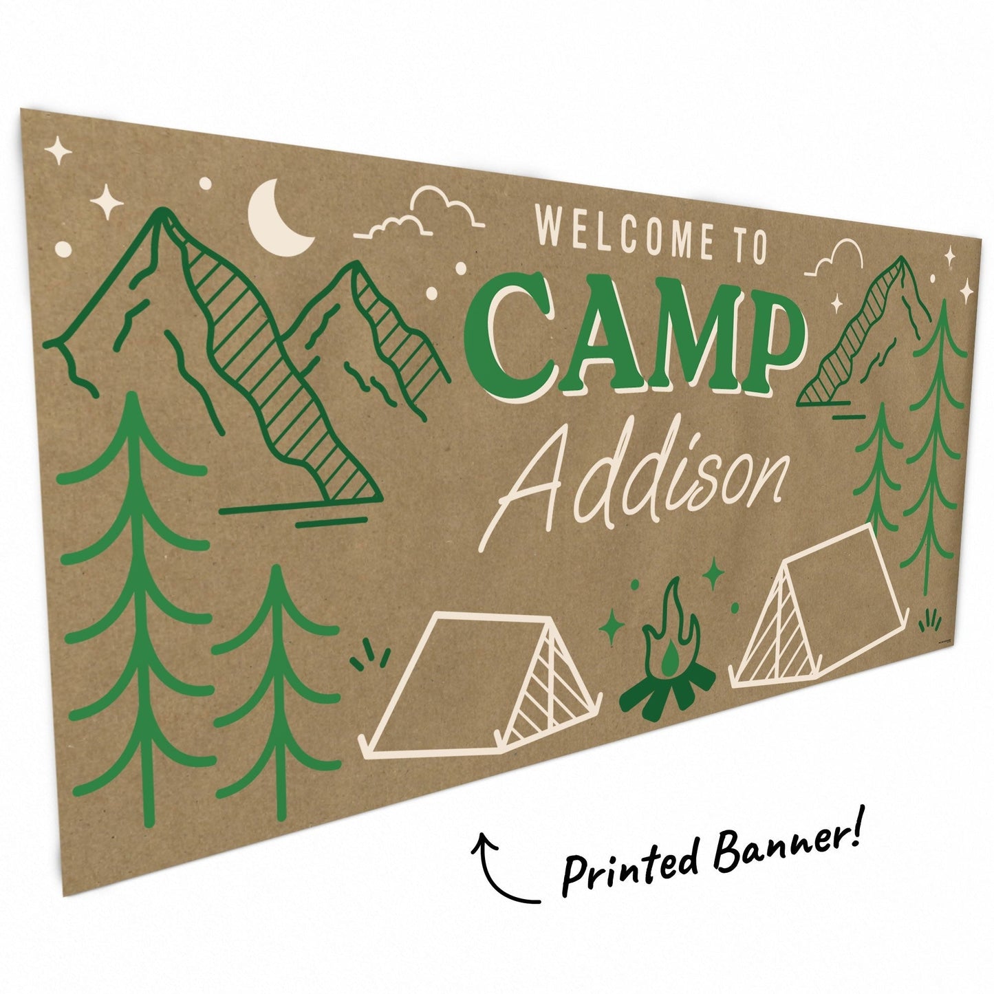 Custom Text Camp Bachelorette Kraft Banner