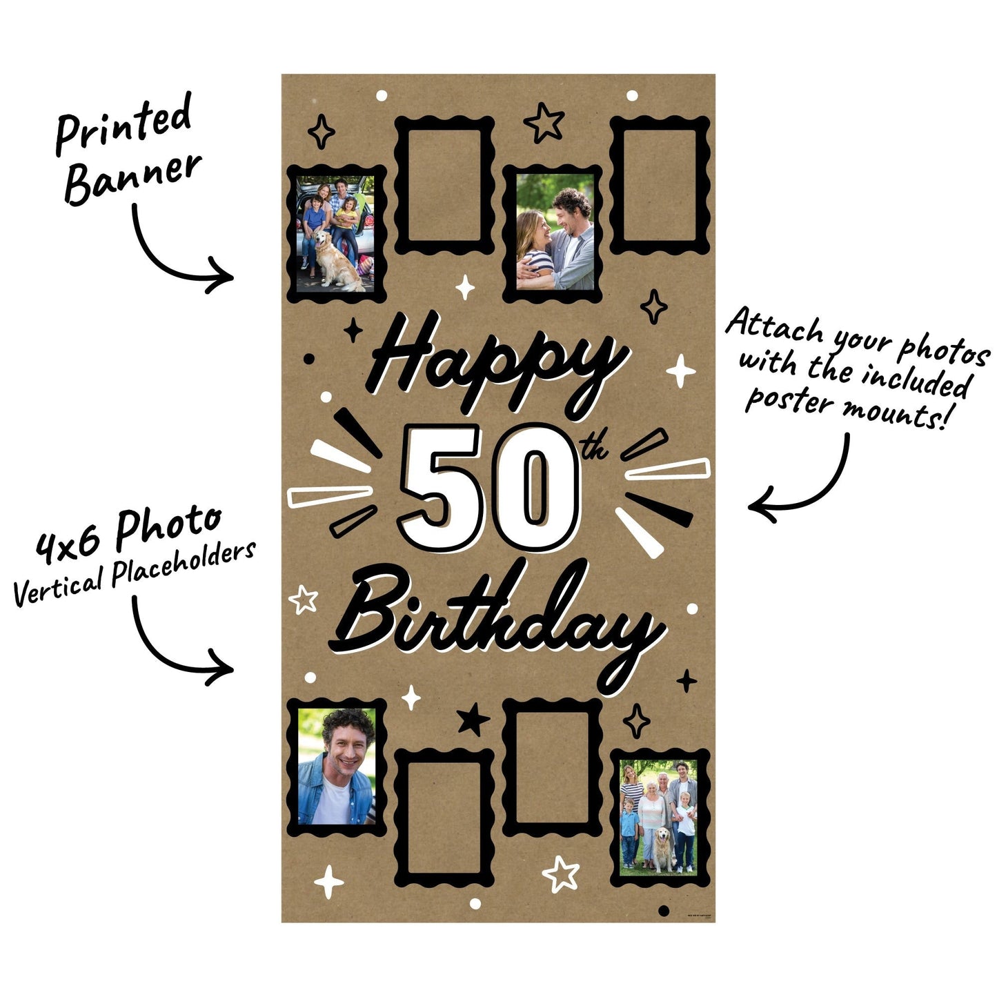 50th Birthday Kraft Photo Banner