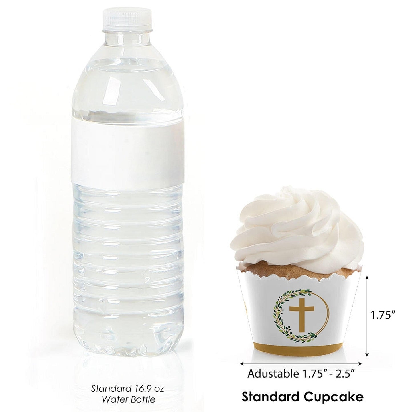 Elegant Cross - Religious Party Decorations - Party Cupcake Wrappers - Set of 12
