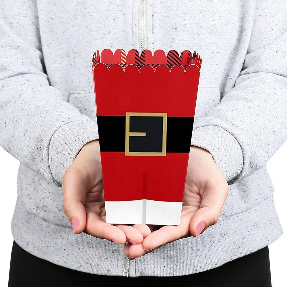Jolly Santa Claus - Christmas Party Favor Popcorn Treat Boxes - Set of 12