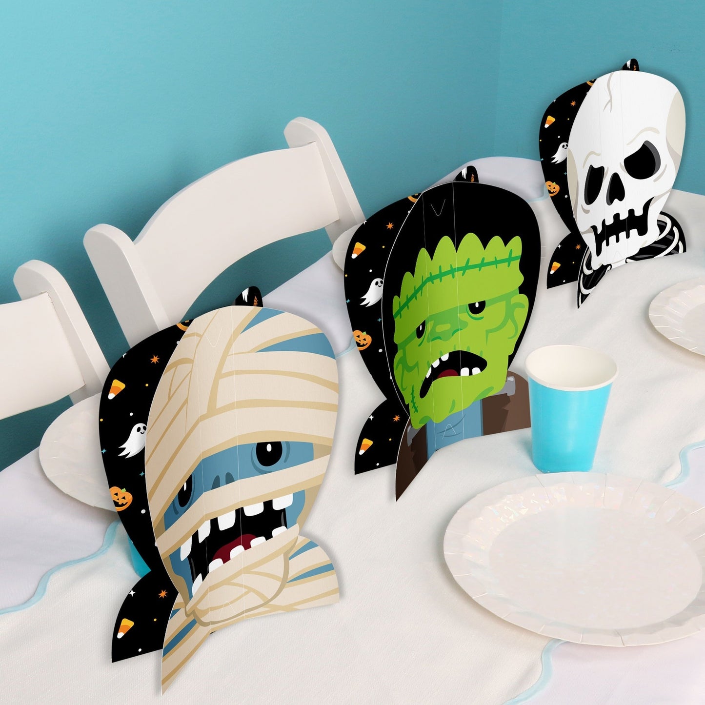 Halloween Monsters 3D Centerpieces - 8 Ct