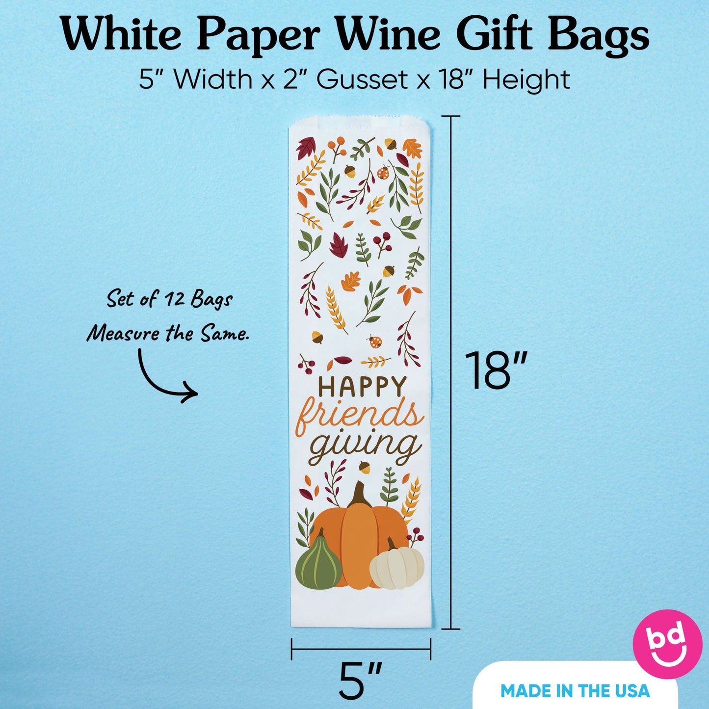 Wine Bags - Fall Friends Thanksgiving