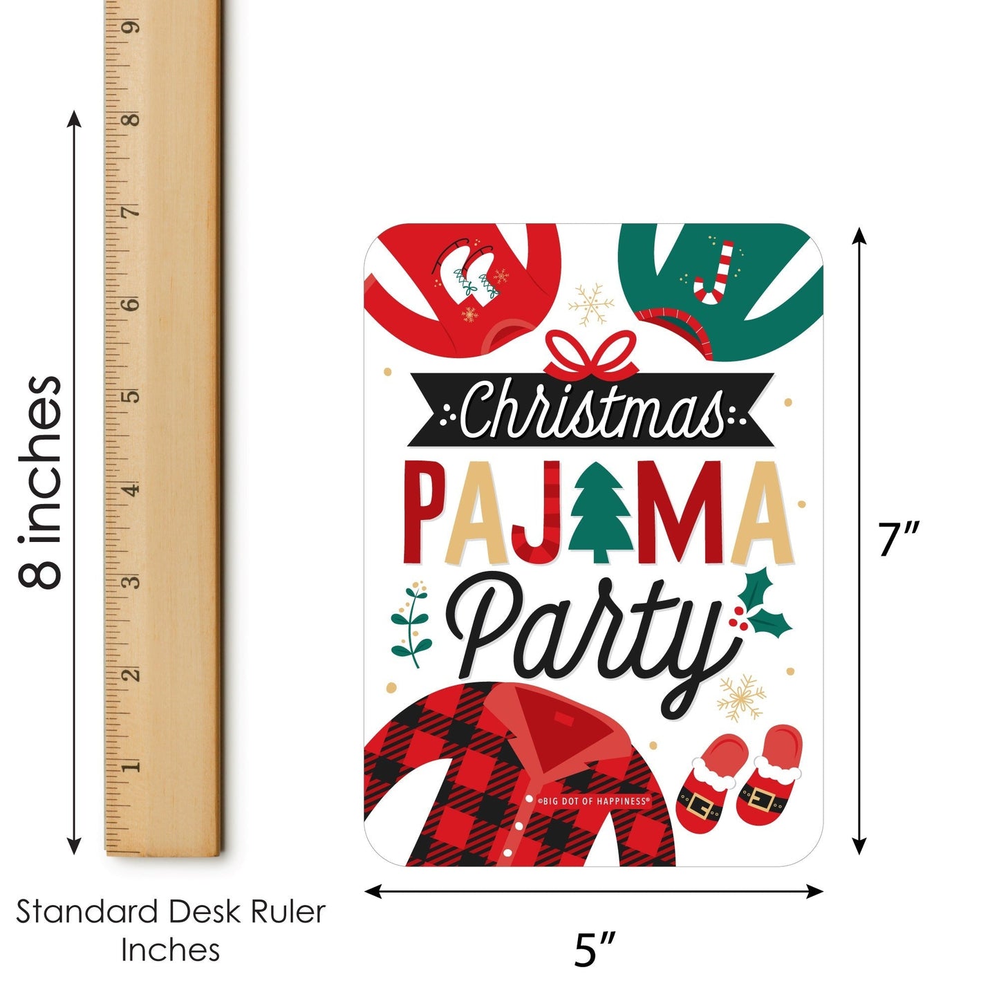 Christmas Pajamas - Bingo Cards and Markers - Holiday Plaid PJ Party Bingo Game - Set of 18