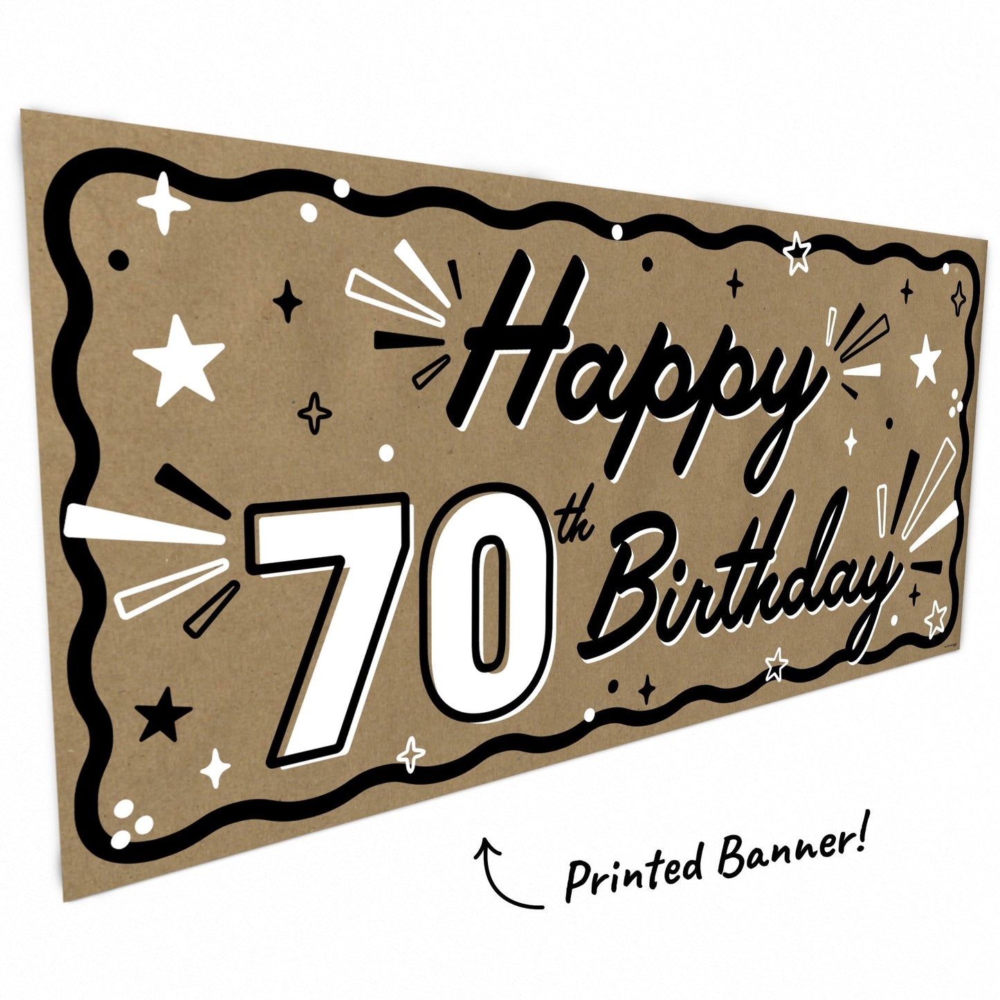 70th Birthday Kraft Banner