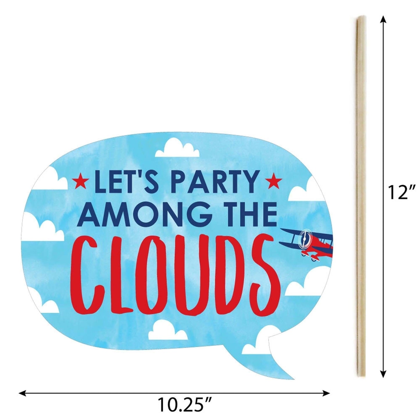 Funny Taking Flight - Airplane - 10 Piece Vintage Plane Baby Shower or Birthday Party Photo Booth Props Kit