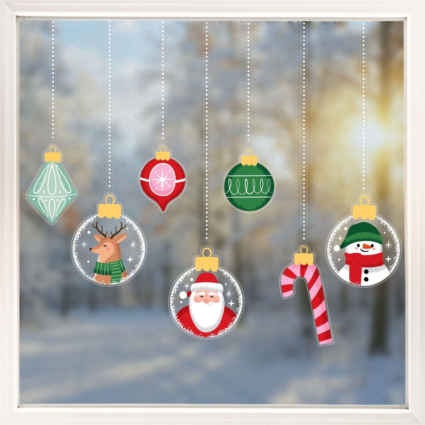 Christmas Ornaments Window Clings