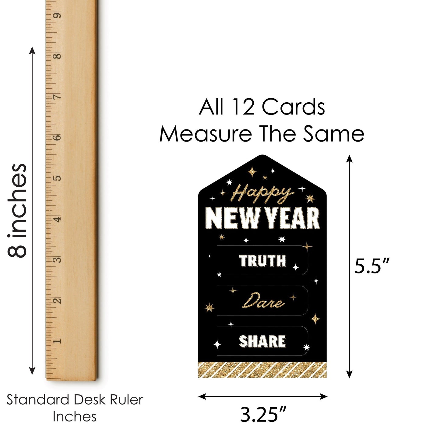 Hello New Year - NYE Party Game Pickle Cards - Truth, Dare, Share Pull Tabs - Set of 12