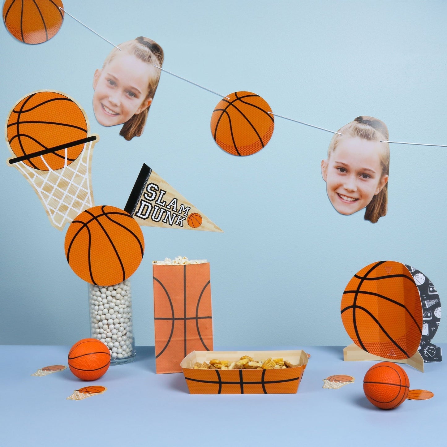Nothin' But Net - Basketball - Baby Shower or Birthday Party Centerpiece Sticks - Table Toppers - Set of 15