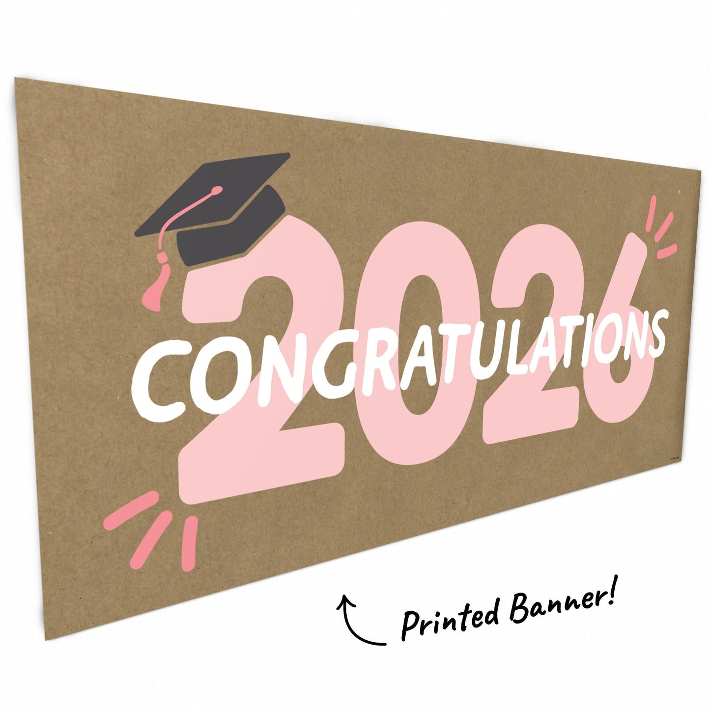Rose Gold 2026 Grad Kraft Banner
