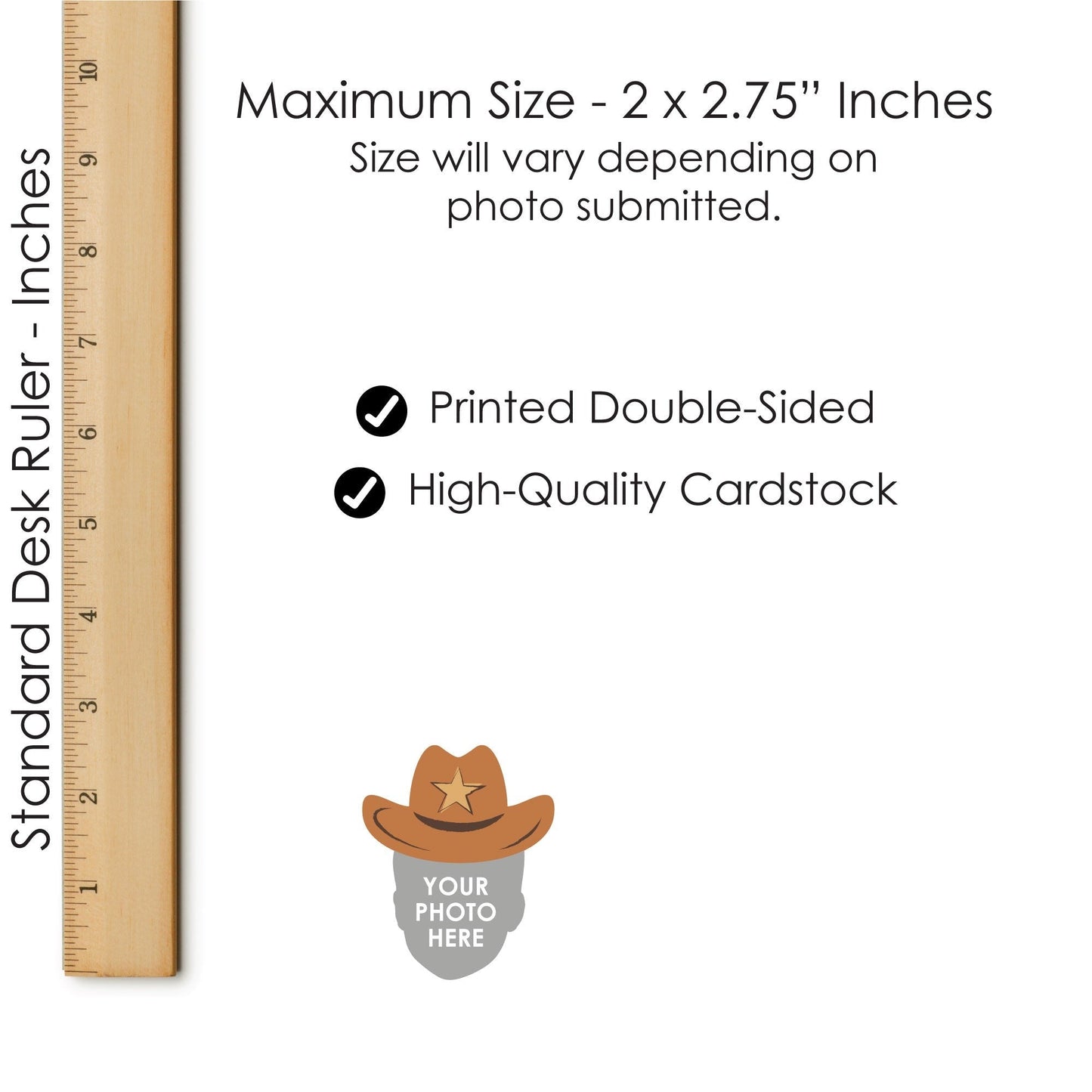 Custom Photo My First Rodeo - Little Cowboy 1st Birthday Party DIY Shaped Fun Face Cut-Outs - 24 Count