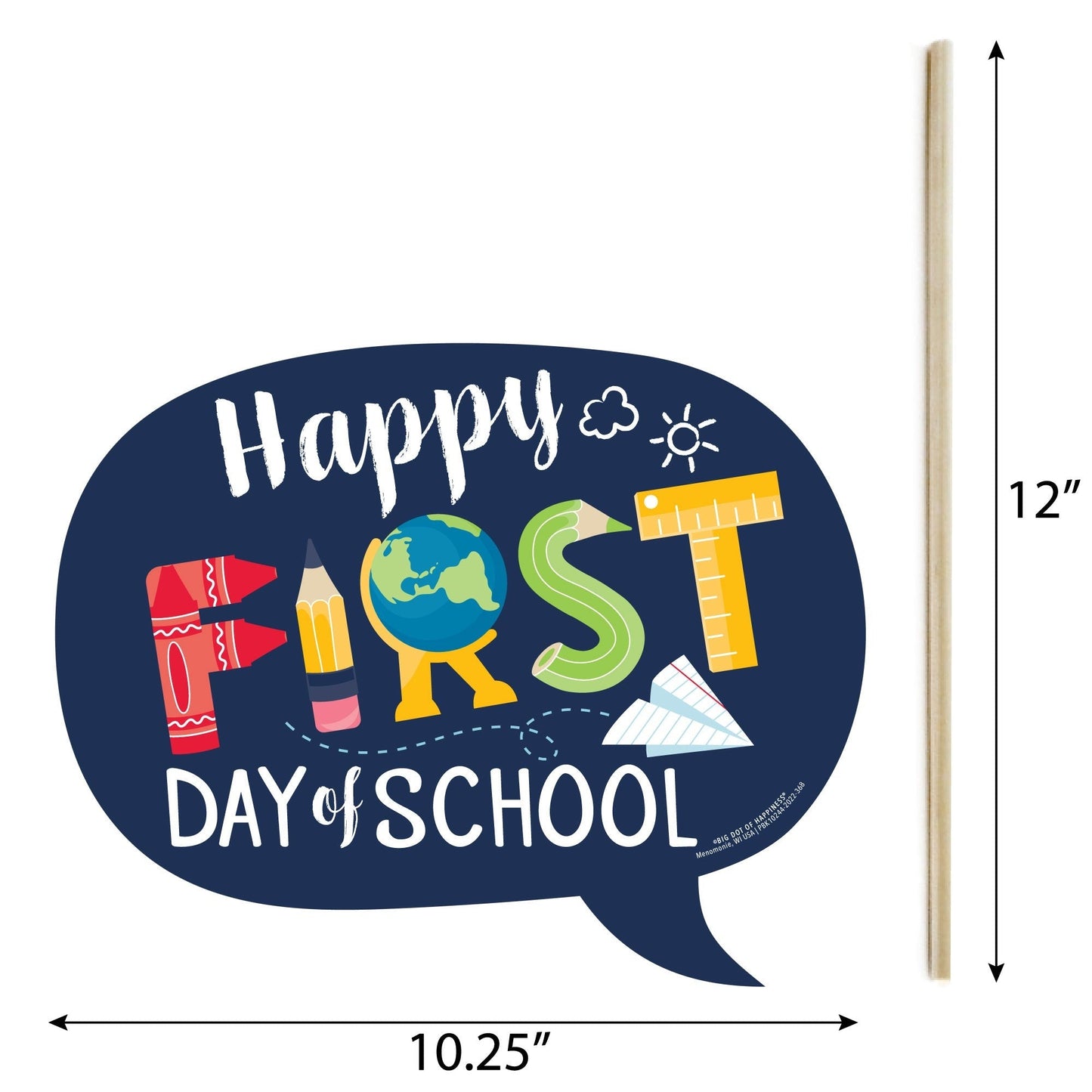 Funny First Day of School - Back to School Classroom Decorations Photo Booth Props Kit - 10 Piece