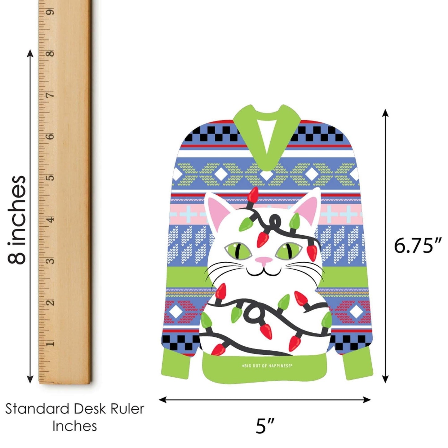 Wild and Ugly Sweater Party - Bar Bingo Cards and Markers - Holiday and Christmas Animals Party Shaped Bingo Game - Set of 18