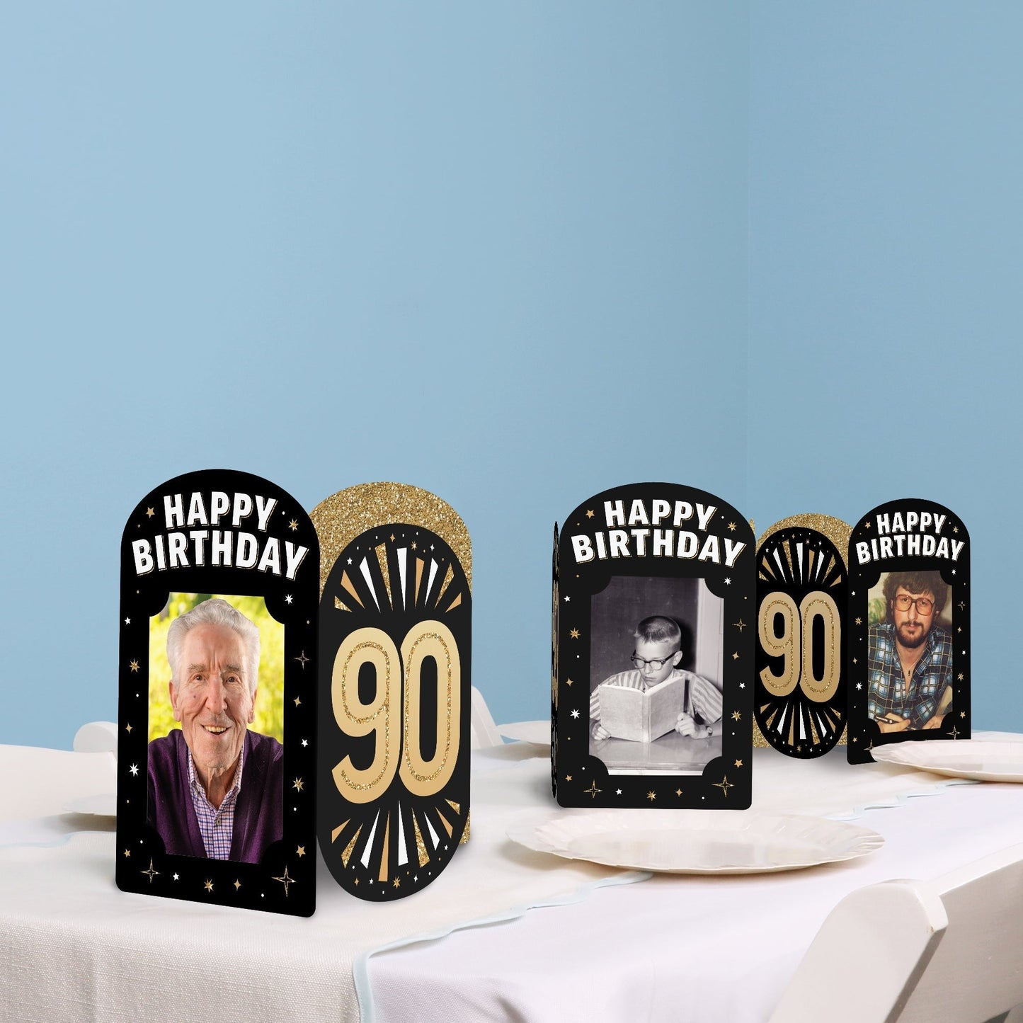 90th Birthday Photo Centerpieces - 8 Ct
