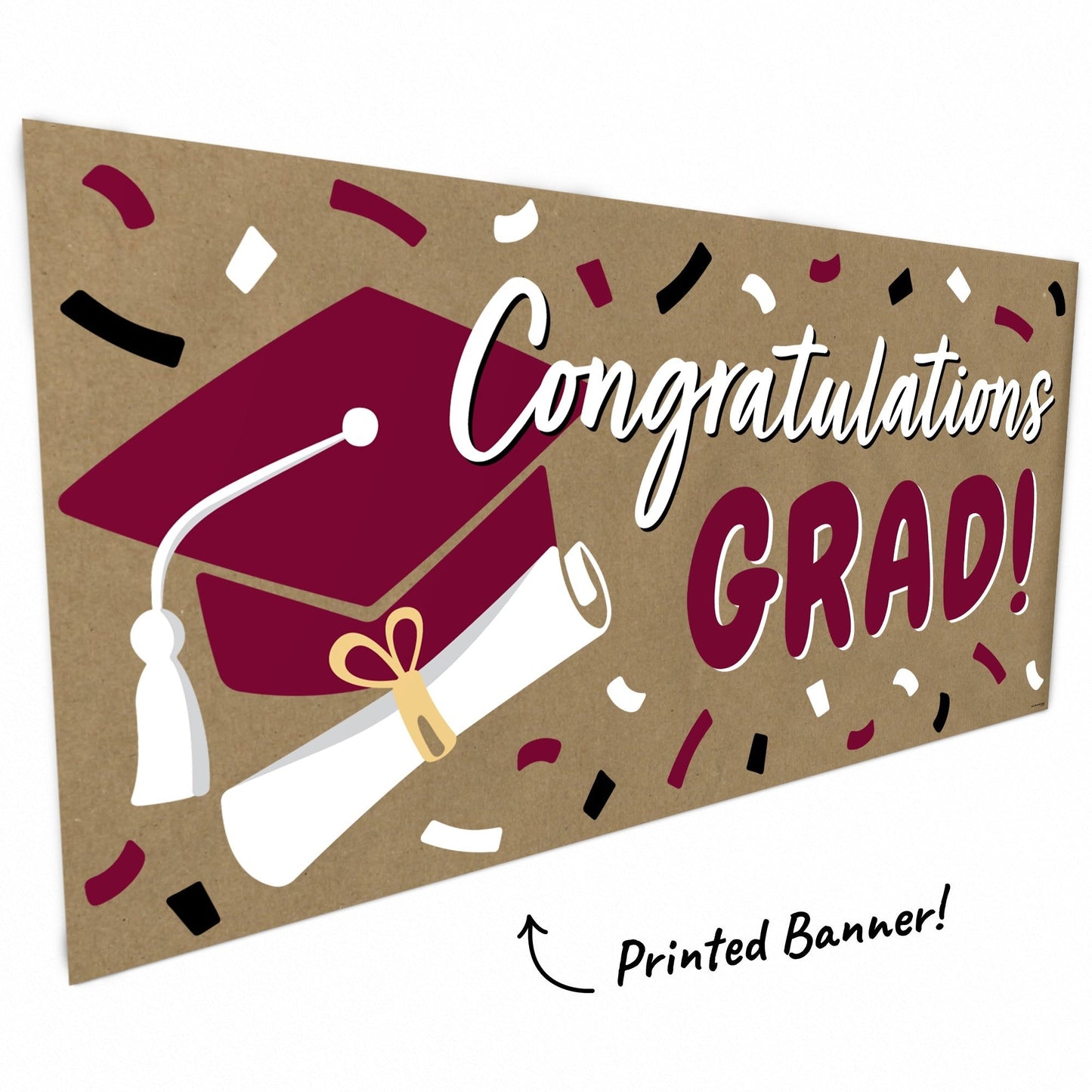 Maroon Grad Kraft Banner