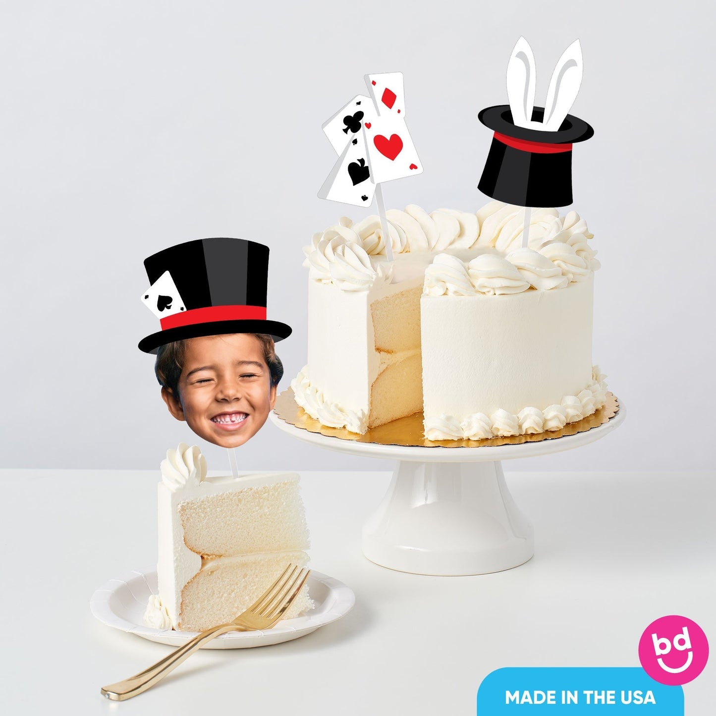Custom Photo Magic Show Cake Topper - 3 Pc