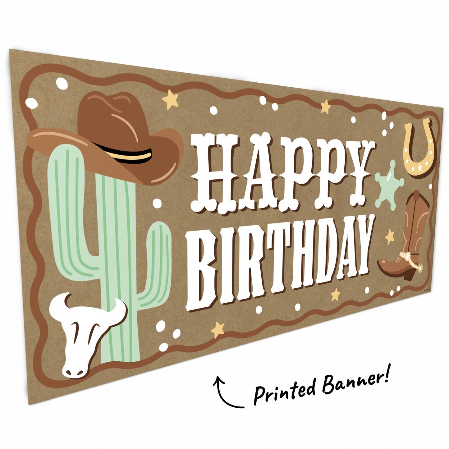 Western Hoedown Birthday Kraft Banner