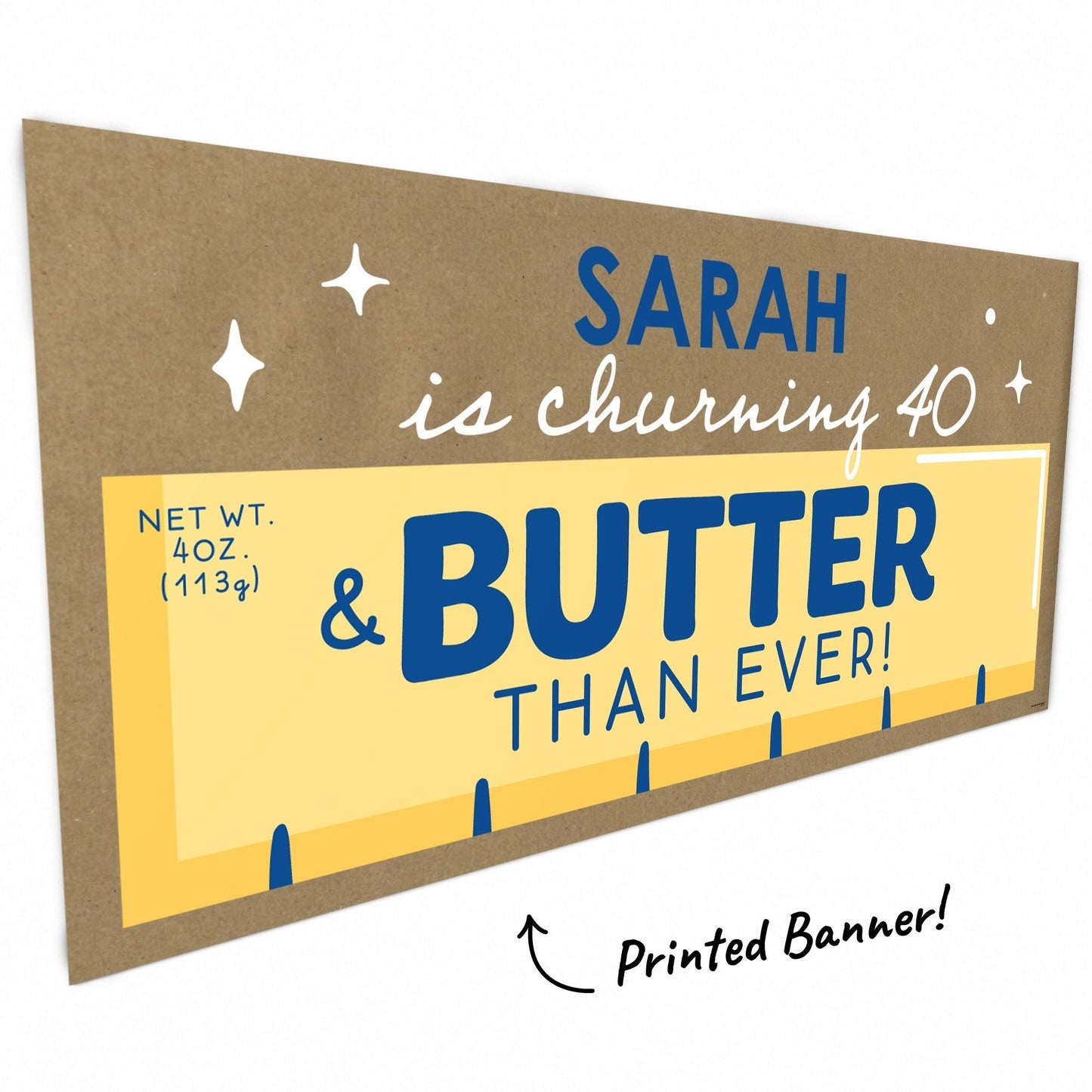 Custom Text Butter Kraft Banner