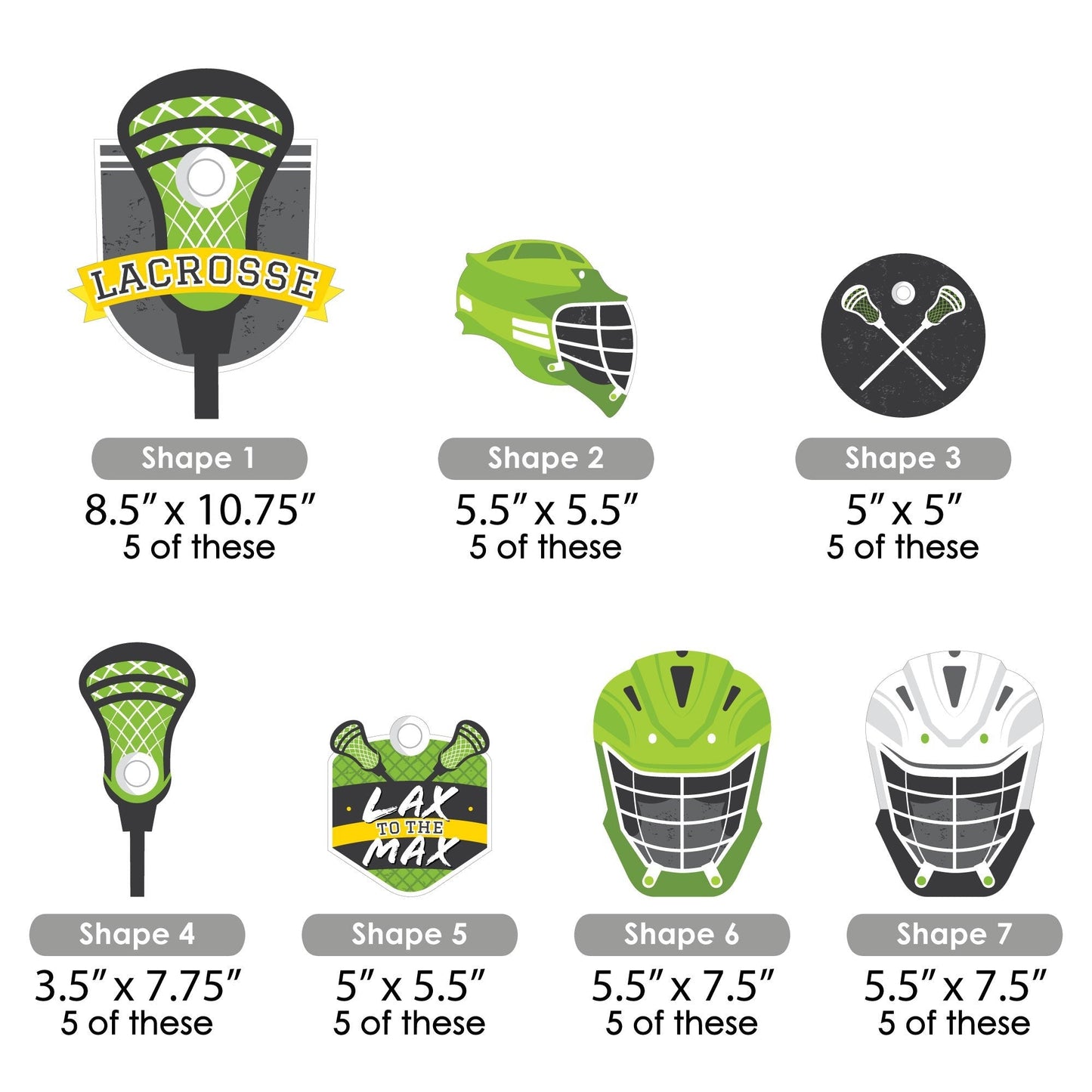 Lax to the Max - Lacrosse - Party Centerpiece Sticks - Showstopper Table Toppers - 35 Pieces