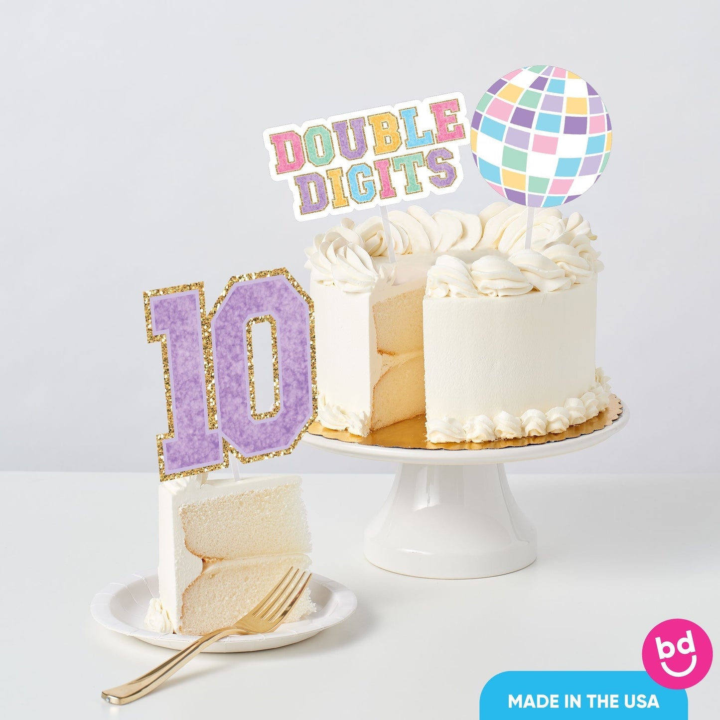 Preppy 10th Birthday Girl Cake Topper - 3 Pc