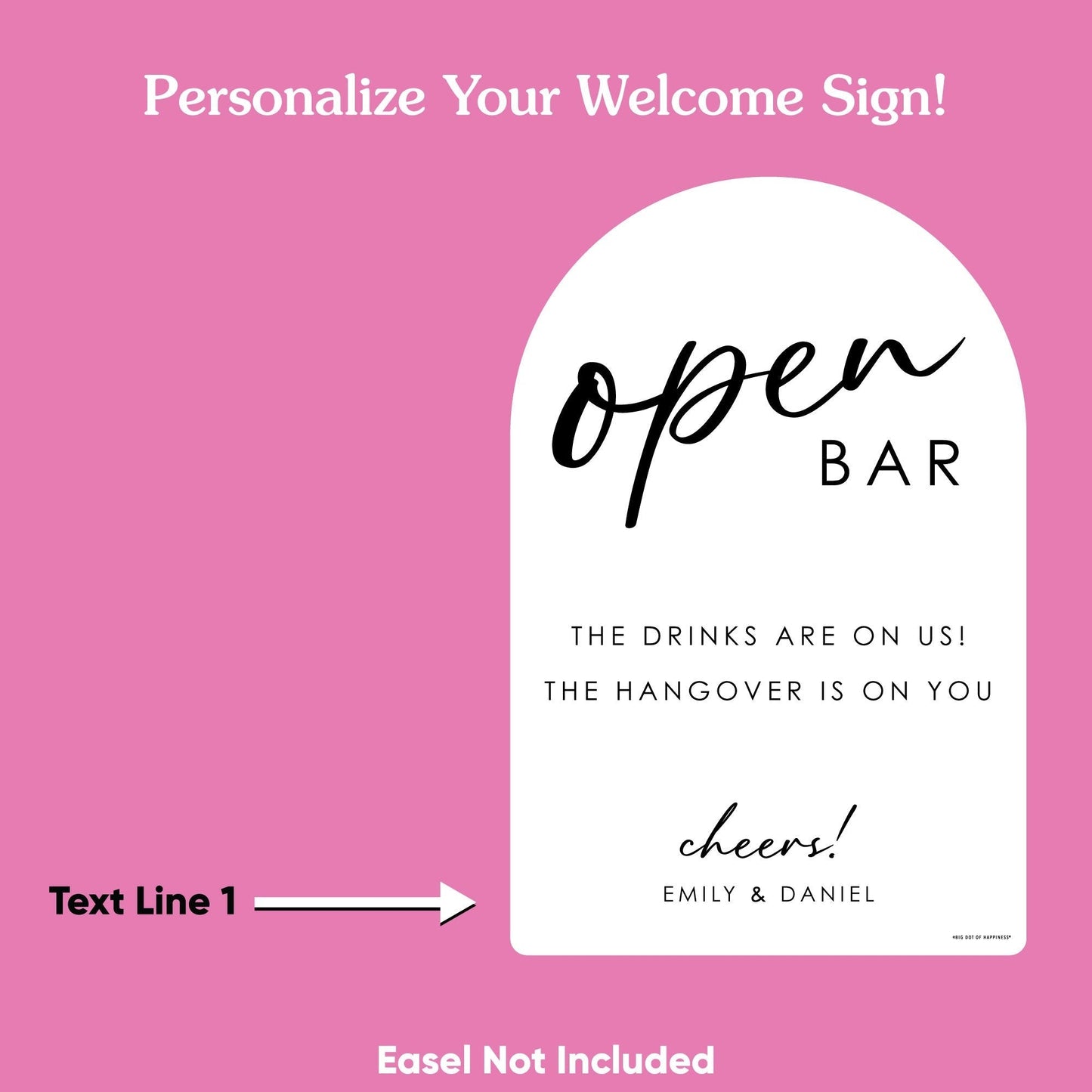 Personalized Open Bar Wedding Sign (Select Your Size)