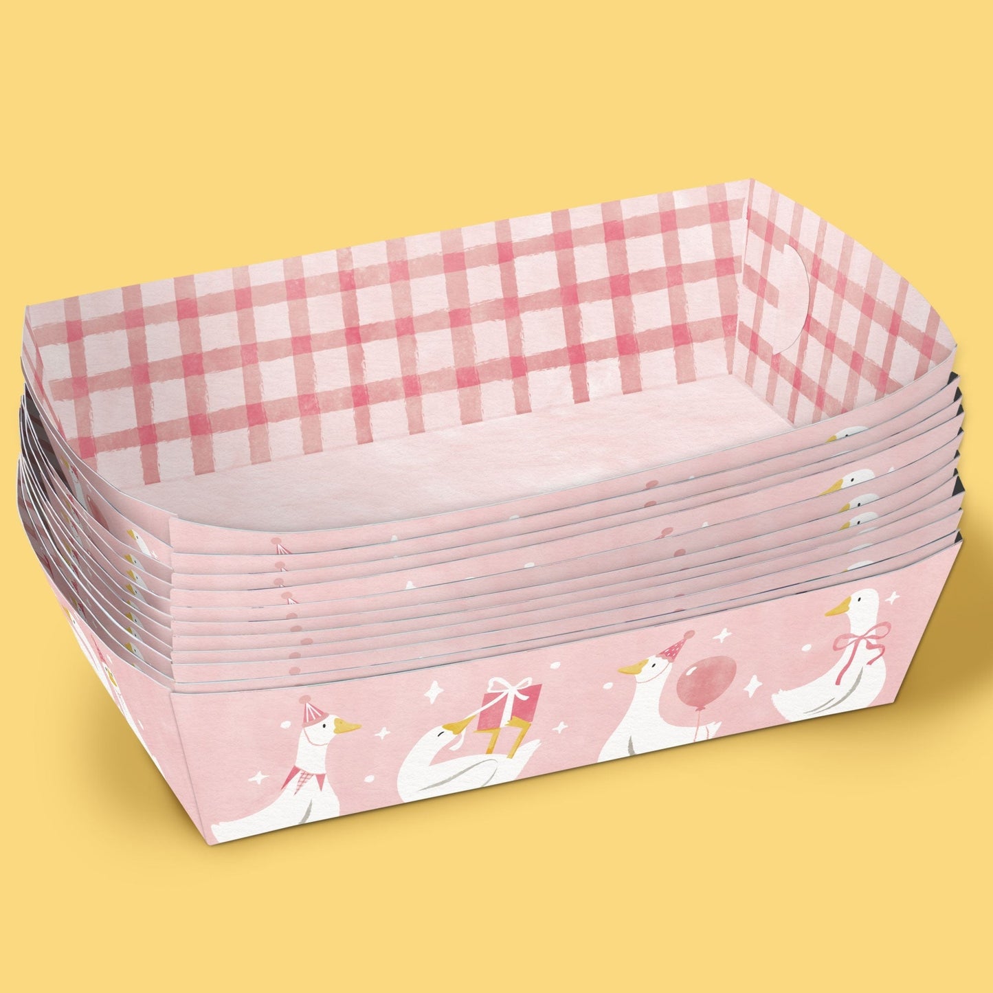 One Silly Goose Pink Party Paper Food Trays