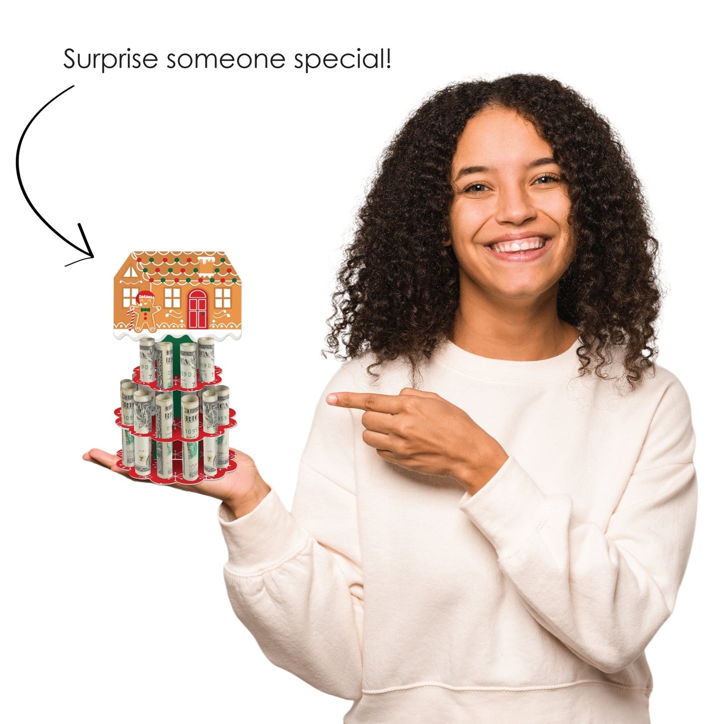 Gingerbread Christmas - DIY Gingerbread Man Holiday Party Money Holder Gift - Cash Cake