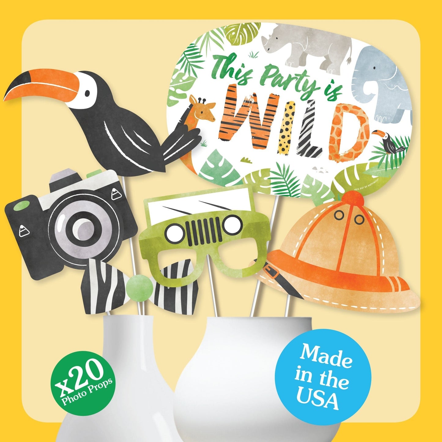 Safari Animals Photo Props - 20 Ct