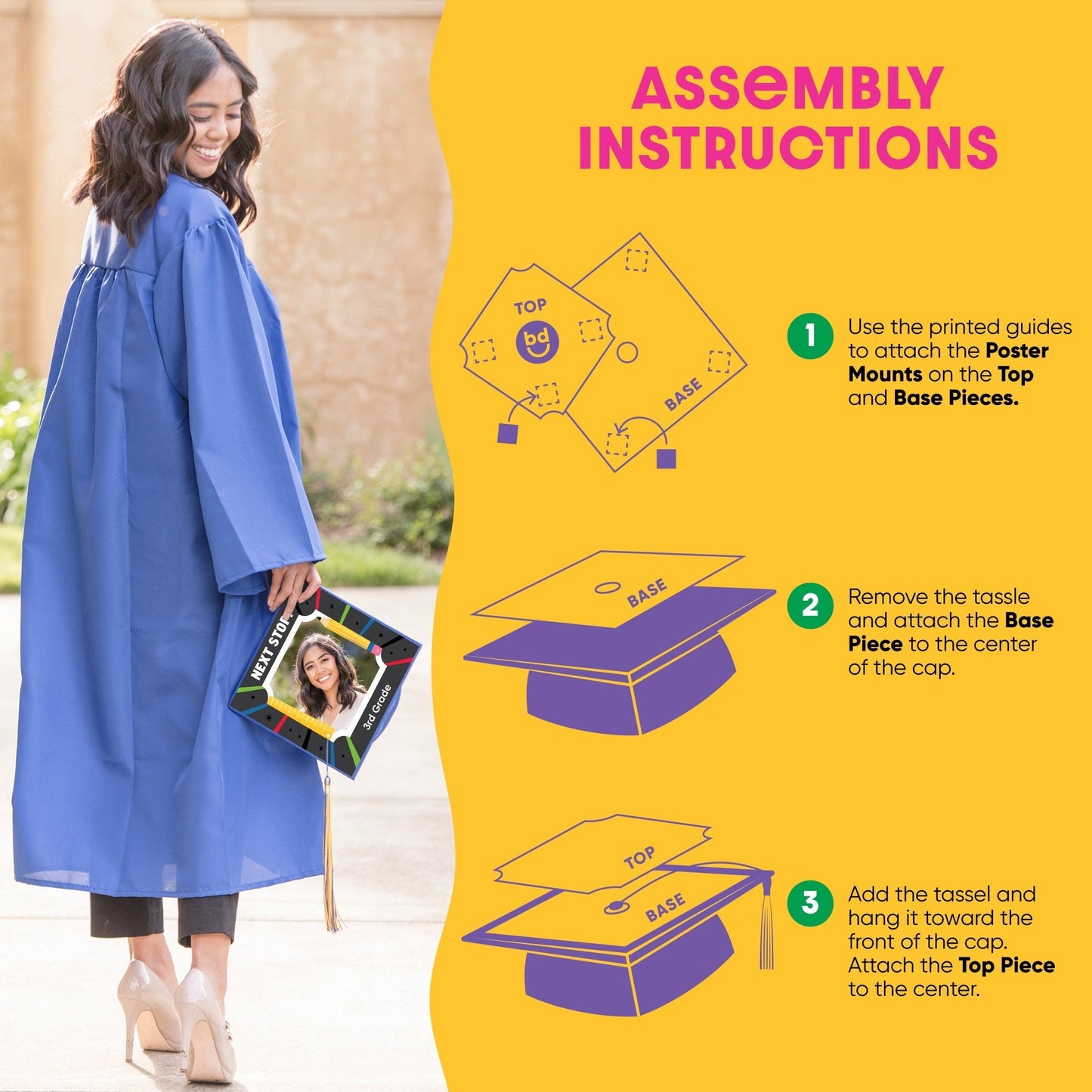 Custom Photo Elementary Grad Cap Cover